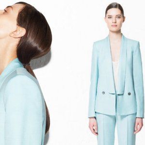 Zara Tuxedo-Style Powder Blue Blazer Size Medium